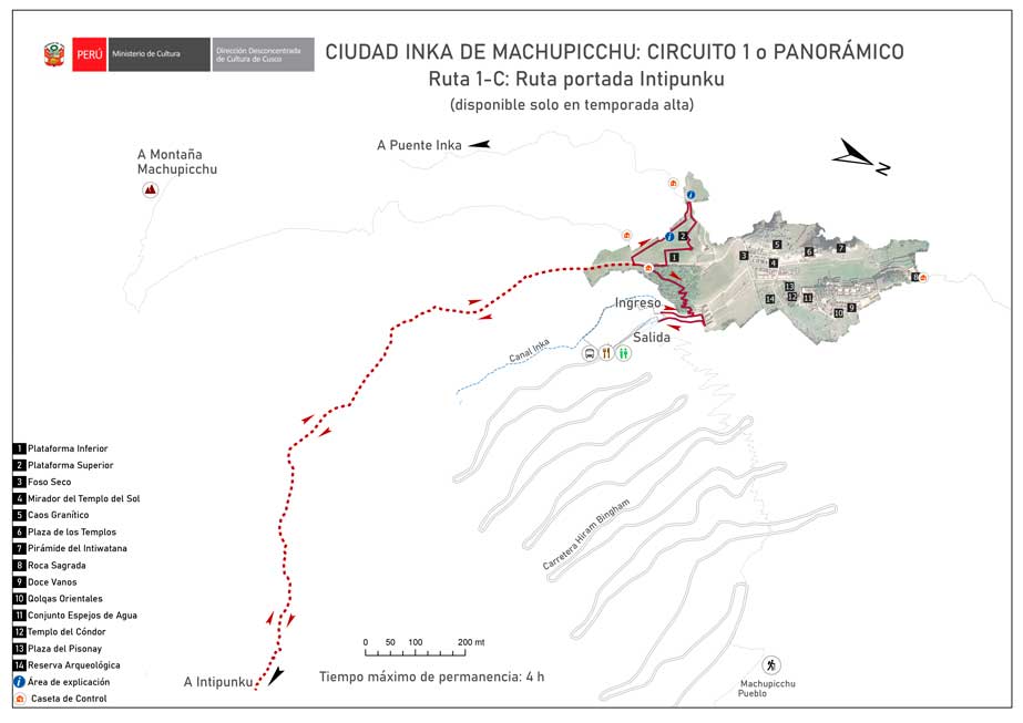 Machu Picchu circuit 1-C: Intipunku cover route